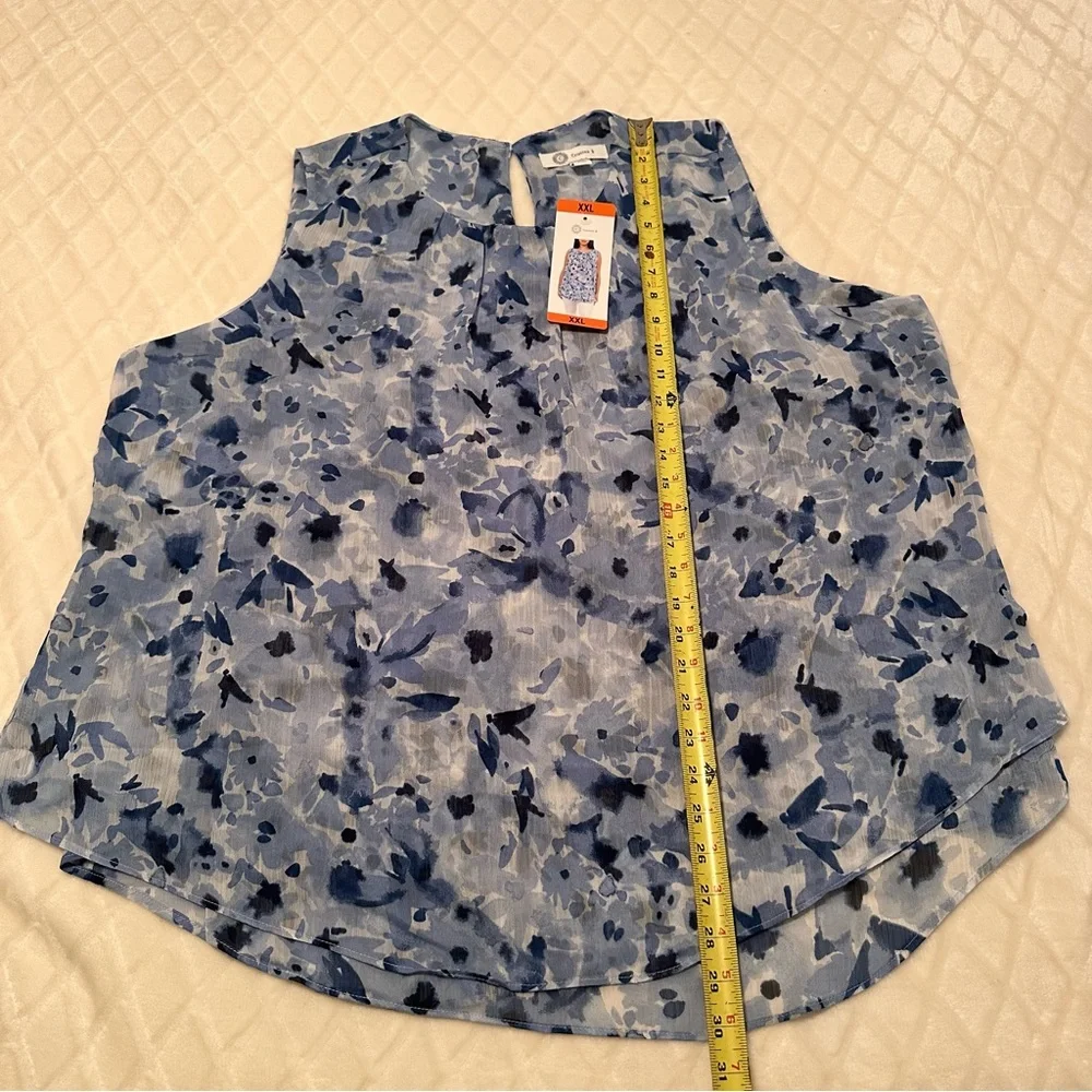 Cristina B Floral Sleeveless Top Blouse NWT